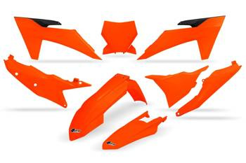 Komplet plastików KTM SX 125 / 250 / 300 TBI '23-'24, SX-F 250 / 350 / 450 '23-'24 kolor pomarańczowy fluo