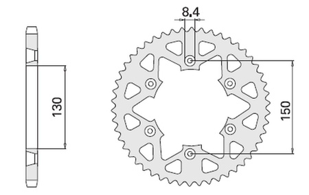 Zębatka tylna  270 51 yamaha yz 125/250 '99-'21 , yzf 250/450 '99-'21 wrf 250/450 '99-'21 aluminiowa ergalowa kolor srebrny