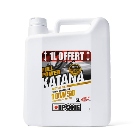 Ipone full power katana 10w50 olej silnikowy 100 % syntetyk 5l (ester, ma2) 