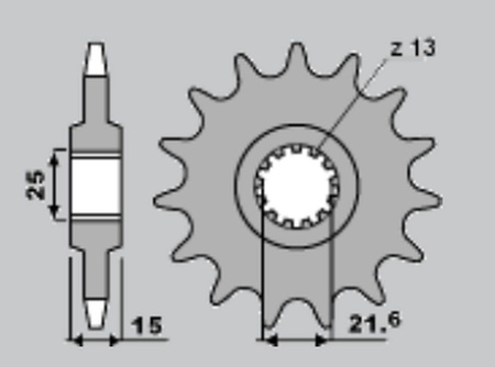 Zębatka przednia 2082 15 kawasaki zx6r 95-97 (4023-15) (jtf1515.15)
