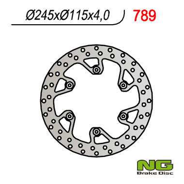 Tarcza hamulcowa tył yamaha yz 125/250 (02-18) yzf/wrf (02-18) suzuki rm 125/250 '88-'12 (245x115x4)(6x6,5mm)