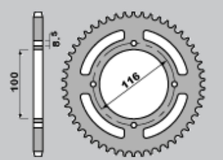Zębatka tylna 467 56 kawasaki kx80/85
