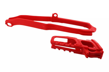 WYPRZEDAŻ PROWADNICA I ŚLIZG ŁAŃCUCHA (KOMPLET) HONDA CRF 250R '10; CRF 450R '09-'10 KOLOR CZERWONY