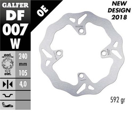 TARCZA HAMULCOWA TYŁ HONDA XL 600/650/700V TRANSALP '91-'07; CB 500 '97-'05; CB750 '92-'02; CB 900 HORNET '02-'07; BUELL '93-'10 (WAVE FIXED) (240X105,5X4MM)