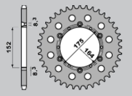 Zębatka tylna aluminiowa kolor czarny 856 48