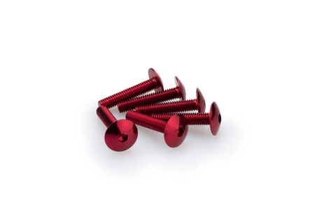 Śruby z anodyzowanego aluminium blister 6 wypukłych śrub 6x30mm czerwone
