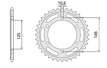 Zębatka tylna 865 44 yamaha fz 750 (865-44)