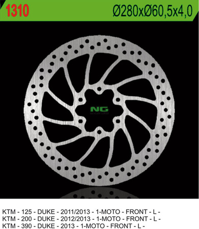 Tarcza hamulcowa przód ktm 125/200 duke '11-'13, 390 duke '13-'14 (280x60,5x4,0) (6x8,5mm)