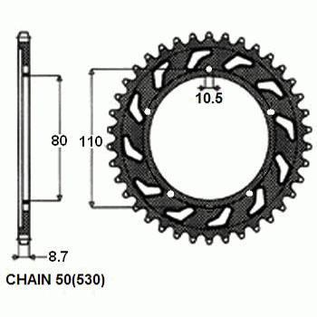 Zebatka napedzana stalowa sunstar sunr1-5326-43