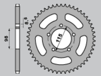 Zębatka tylna 893 50 kolor