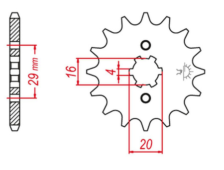 Zębatka przednia 514 12 kawasaki kx125 '84-'93 (jtf422.12)