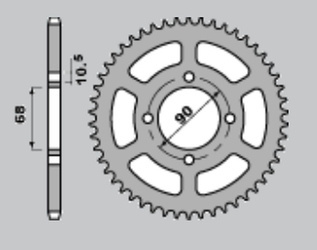 Zębatka tylna 243 53 honda 125 rw '83-'94