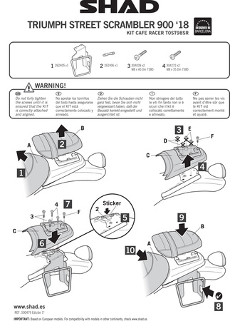 Stelaż sakwy bocznej SR Shad do Triumph Street Scrambler