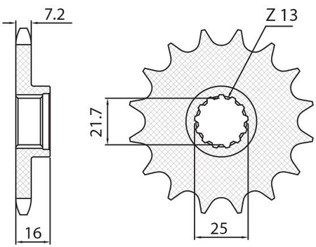 Zębatka przednia 2093 15 kawasaki zx6r '98-'02 (jtf1535.15) (łańc. 525) (209315jt)