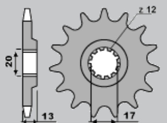 Zębatka przednia 2123 12 husqvarna 124