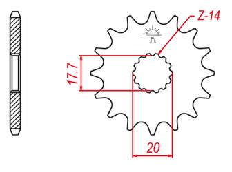 Zębatka przednia 440 11 yamaha yz 125 '87-'04, gasgas ec 125 '03-'15 (-2) (jtf564.11)