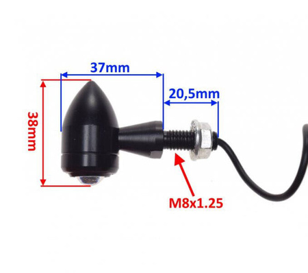 Kierunkowskaz motocykla LED uniwersalny czarny