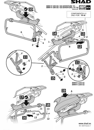 Stelaż kufra bocznego 4P Shad Terra do BMW R1200GS