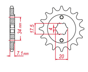 Zębatka przednia 266 13 honda cr 125 '79-'85, xl 250, cbx 250 (jtf266.13)