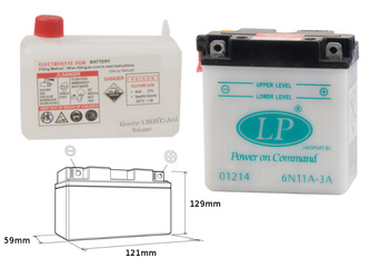 Landport akumulator 6n11a-3a 6v 11ah 120x60x128 (z elektorlitem) (4) ue2019/1148