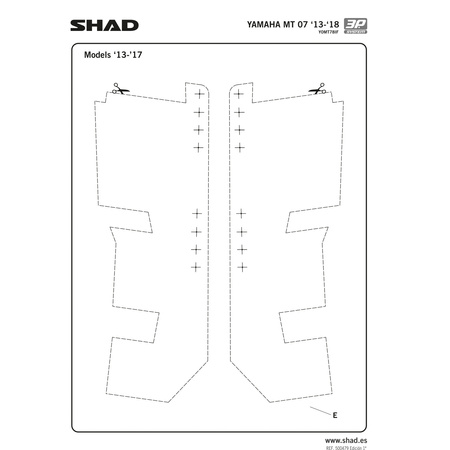 Stelaż do kufrów bocznych Shad 3P do Yamaha MT 07