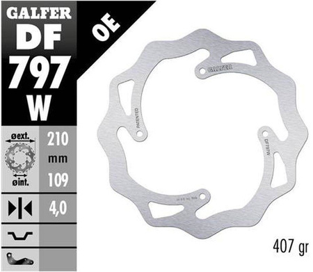 Tarcza hamulcowa tył ktm sx 85 '11-'20, sx 150 '15-'18, freeride 250/350 '13-, freeride e '12-, wave (210x106x4mm)