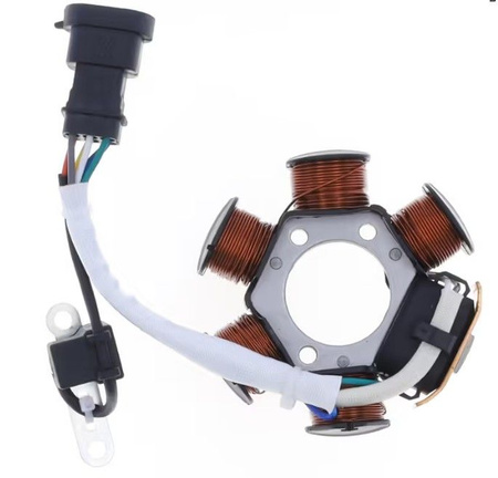 UZWOJENIE ALTERNATORA (STATOR) APRILIA MOJITO 50 '04-'13, SR 50 '12-'18, DERBI ATLANTIS 50 '04-'19, GILERA RUNNER 50 '99-'19, PIAGGIO FLY / ZIP 50 '05-'11 (OEM: 830296; 639865; 584525; 58037R; 2934895)