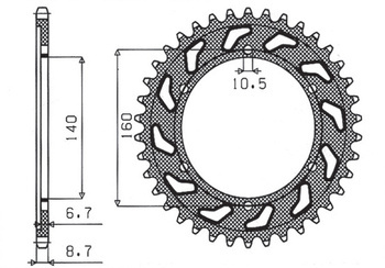 Zębatka tylna 502 44 kawasaki gpx 750r, gpz 750/900/1100, zrx/zzr 1100 (jtr502.44) (łańc. 530) (50244jt)