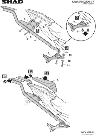 Stelaż kufra tylnego Shad do Kawasaki Z 900 (2017)
