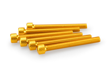 Śruby z anodyzowanego aluminium blister 6 śrub imbusowych m6x55mm żółte