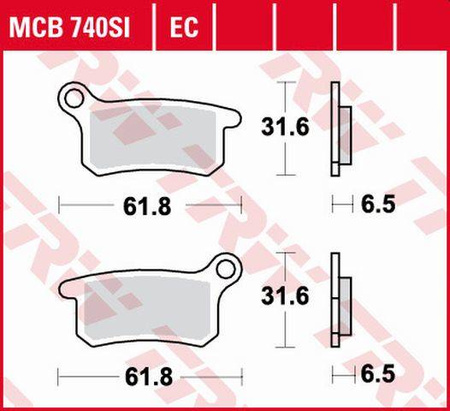 Klocki hamulcowe kh357 sinter offroad ktm sx 65 02-, sx 85 03-11, przód/tył