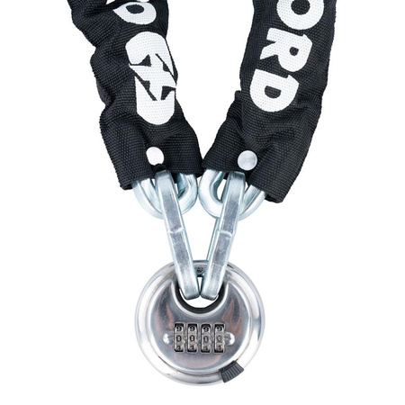 ŁAŃCUCH ZABEZPIECZENIE ANTYKRADZIEŻOWE Z KŁÓDKĄ NA SZYFR 9.5mm x 1.5m