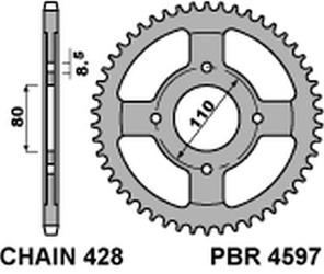 Zębatka tylna 4597 42 c45 honda cbf 125 09-14 (jtr1219.42) (łańc. 428)