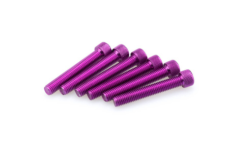 Śruby z anodyzowanego aluminium blister 6 śrub imbusowych m8x50mm fioletowe