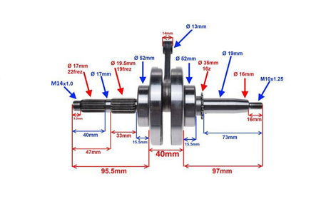 Wał korbowy silnik YX140 Pit Bike