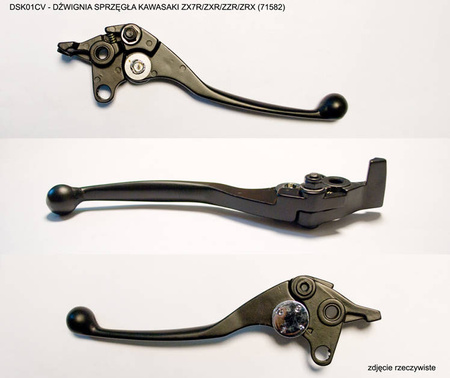 Dźwignia sprzęgła kawasaki zx7r/zxr/zzr/zrx kolor czarny (dsk01cv) (71582)