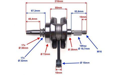 Wał korbowy Zongshen Cross 250 silnik CB250D-G