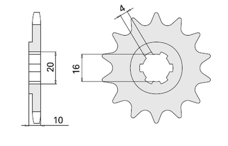 Zębatka przednia 799 14 suzuki 125 vl 125/gn 125 (4037-14) (jtf410.14)