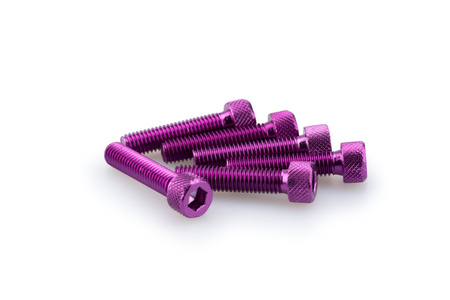 Śruby z anodyzowanego aluminium blister 6 śrub imbusowych m8x35mm fioletowe