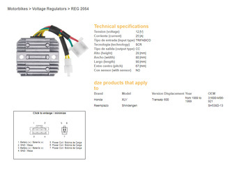 Dze regulator napięcia honda xl 600 v transalp 91-99 (sh 538d-13,esr640,rgu-144)