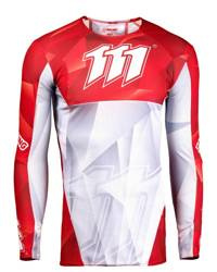 Koszulka moto 111.1 - sharp red kolor biały/czerwony rozmiar l