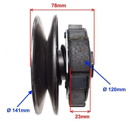 SPRZĘGŁO TYLNE SKUTER 125 150 GY6-125