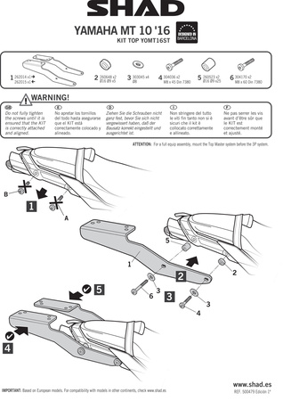 Stelaż kufra tylnego Shad do Yamaha MT 10 (16-17)