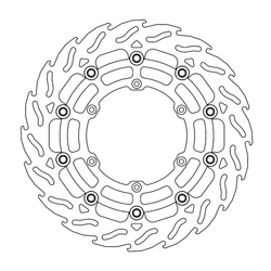 TARCZA HAMULCOWA PŁYWAJĄCA FLAME PRZÓD SUPERMOTO 300MM Z ALUMINIOWYM ŚRODKIEM DO ZACISKU 4-TŁOCZKOWEGO SUZUKI / YAMAHA / FANTIC (PATRZ OPIS DODATKOWY)