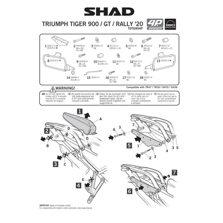 Stelaż do kufrów bocznych Shad 4P Terra do Triumph Tiger 900 GT/RALLY