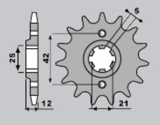 Zębatka przednia 571 16 yamaha xj 600 '84-'91 (57116jt) (jtf571.16)