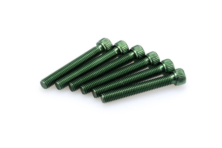 Śruby z anodyzowanego aluminium blister 6 śrub imbusowych m8x55mm zielone
