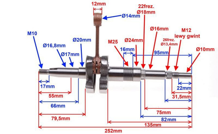 Wał korbowy do skutera Tgb 101 303Rs