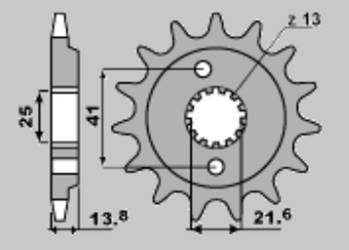 Zębatka przednia 346 16 honda vt 600 c '90-'04 (jtf296.16)
