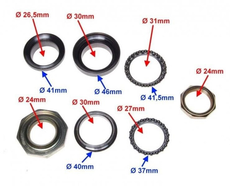 Łożyskowanie kierownicy do skutera sztyca 30mm